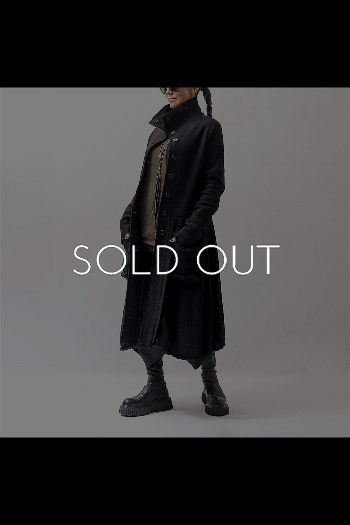 BOILED WOOL & SOFT WOOL KNIT CARDIGAN COAT 388 1203_BLACK