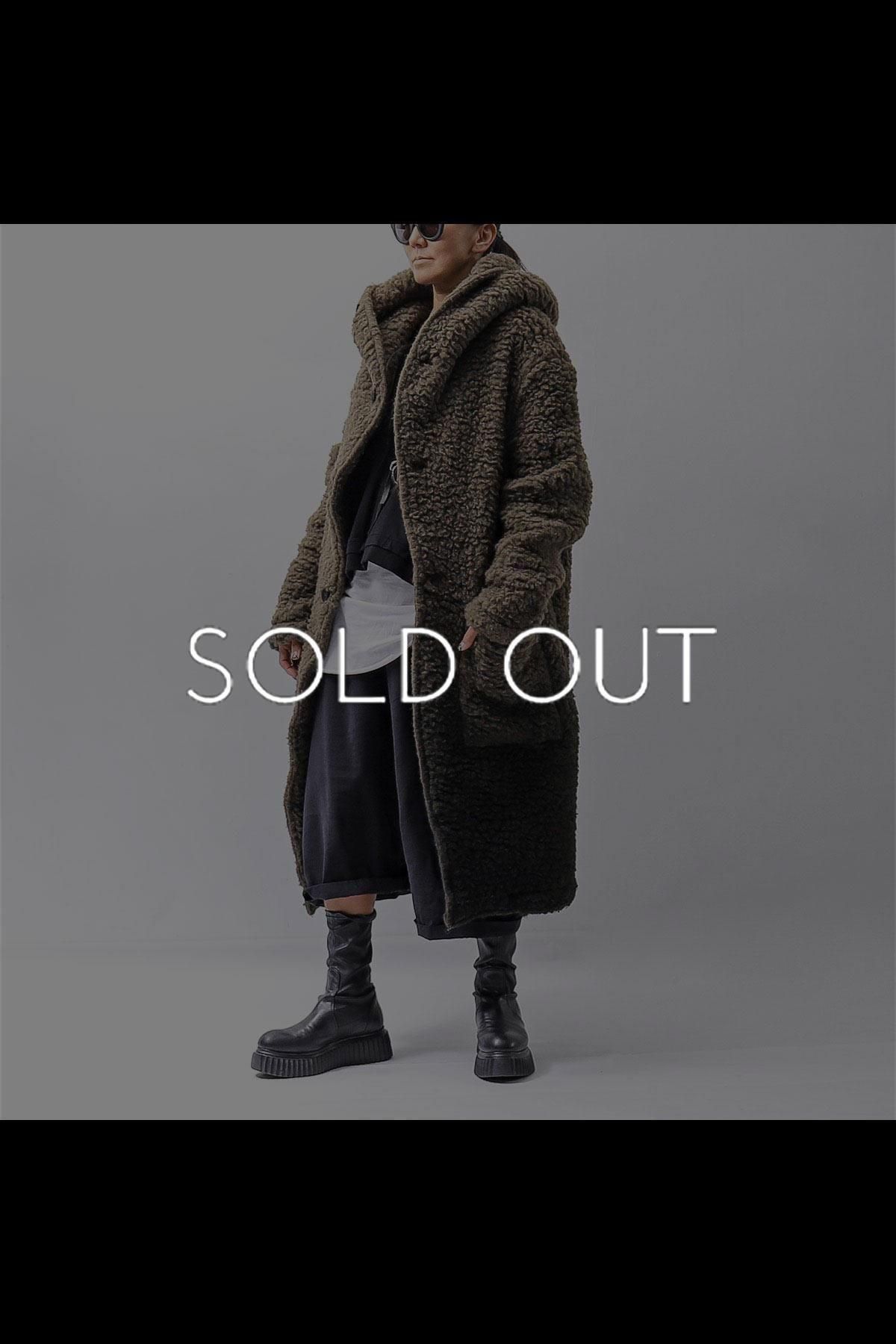 <img class='new_mark_img1' src='https://img.shop-pro.jp/img/new/icons8.gif' style='border:none;display:inline;margin:0px;padding:0px;width:auto;' />UNISEX VIRGIN BOA KNIT HOODED COAT_KHAKI BROWN