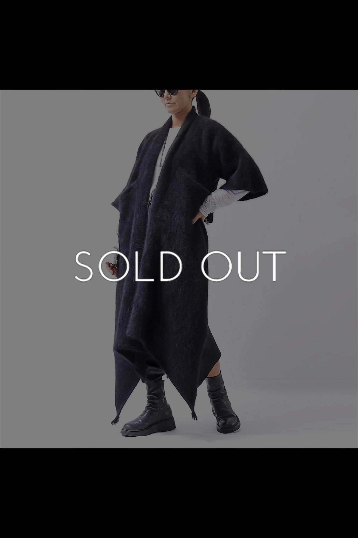 UNISEX RACCOON KNIT STOLE CARDIGAN RA1020_BLACK
