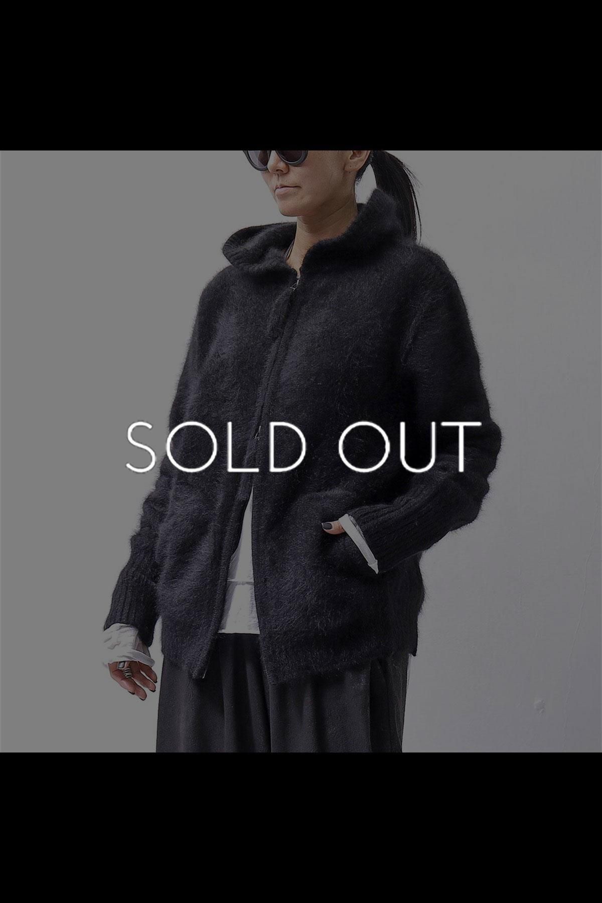 UNISEX RACCOON KNIT ZIPPED HOODIE RA1050/70_BLACK