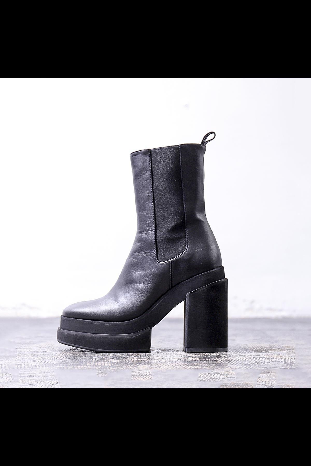 SIDE GORE CHUNKY HEEL BOOTS_SELENE
