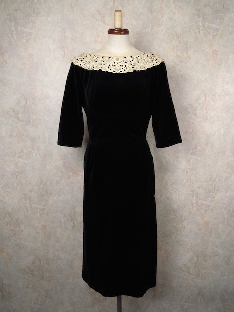 1950's【 R&K originals 】ベルベット ドレス ”ブラック”