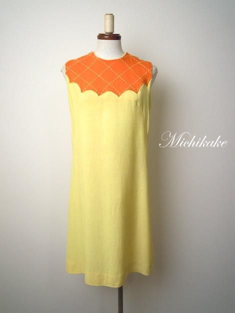 1960 S バイカラー 台形 ヴィンテージ ワンピース ドレス ヴィンテージワンピース レディース古着通販michikake 1960 S バイカラー 台形 ヴィンテージ ワンピース ドレス ヴィンテージワンピース レディース古着通販michikake