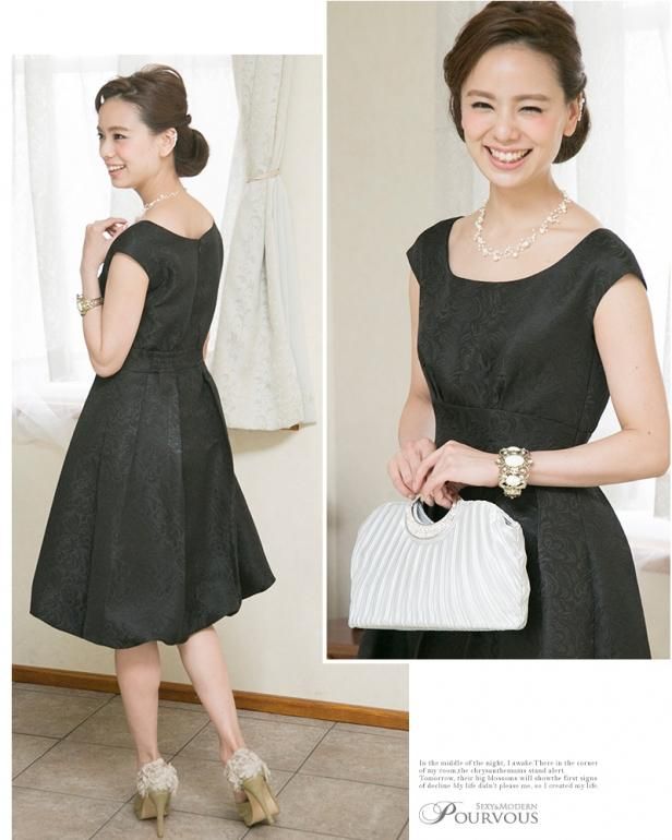 お呼ばれドレス GIRL DRESS FOR NOW ドレス 総レースハイネックスカラップ フレア