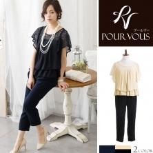 使い勝手抜群!オシャレセットアップ レース&シフォンセットアップ 2661