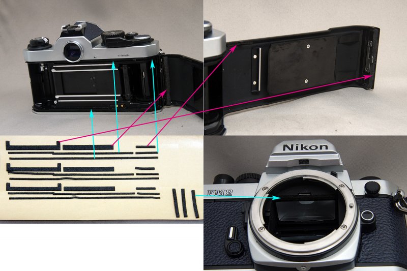 Nikon FM2用裏蓋モルト貼り替えキット - Aki-Asahi Custom Camera 