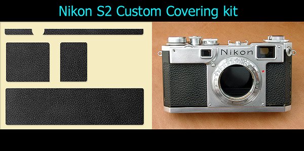 Nikon S2用カット済み貼り替え革 - Aki-Asahi Custom Camera Coverings