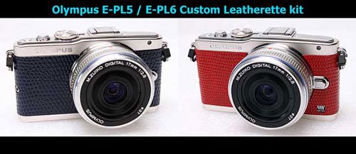 Olympus E-PL5 / E-PL6 用貼り革キット - Aki-Asahi Custom Camera Coverings