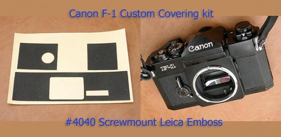 Canon F-1用カット済み貼り替え革 - Aki-Asahi Custom Camera Coverings