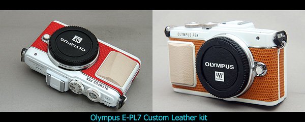 Olympus E-PL7 カット済み貼り革キット - Aki-Asahi Custom Camera Coverings