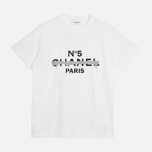 新品未使用 MICALLE MICALLE 半袖アカウントパリスパロディTシャツ MICALLEMICALLE アカウント Account in Paris NO5 CL 半袖 T