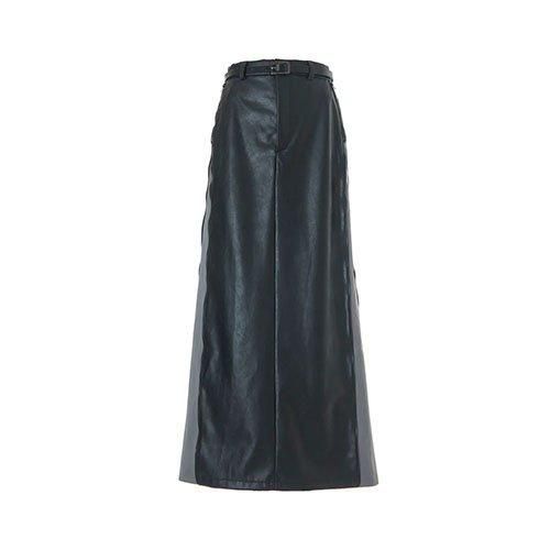 AULA AILA ECO LEATHER 3WAY MAXI SKIRT | Levre