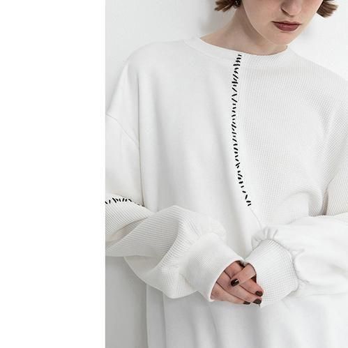 AULA AILA ジップカッティングプルオーバー AULA AILA STITCH DESIGN PULLOVER | Levre