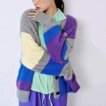 HCAE MULTI COLOR SHAGGY KNIT CARDIGAN/ͽ11ͽ