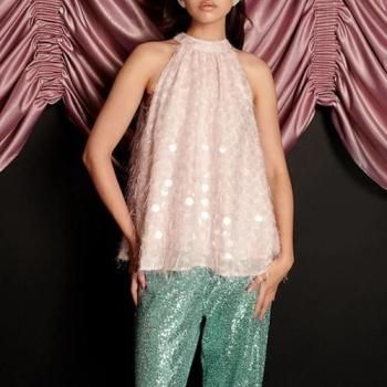 sister jane Teese Sequin Halterneck Top