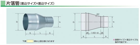 片落管 本管（275Φ）×枝管（125～250Φ） 亜鉛めっき鋼板製