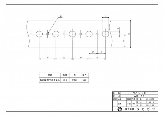 ワイドバンド WB-50 長さ50ｍ ストレート - アナハイム 厨房設備ネット