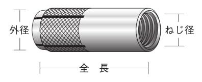 内部コーン打込み式 UCタイプ・Wネジ（ユニクロメッキ） UC-2530 1箱