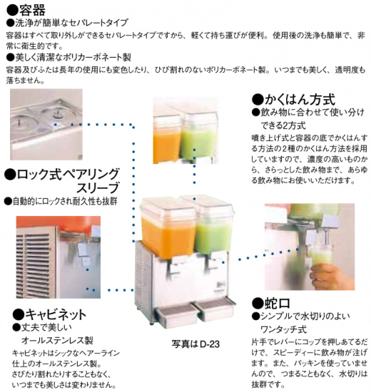 クラスコ ジュースディスペンサー D-15(1連) - アナハイム 厨房 クラスコ ジュースディスペンサー D-15(1連) - アナハイム 厨房