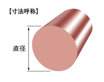 伸銅 タフピッチ銅 丸棒 直径 34mm - アナハイム 厨房設備ネット販売