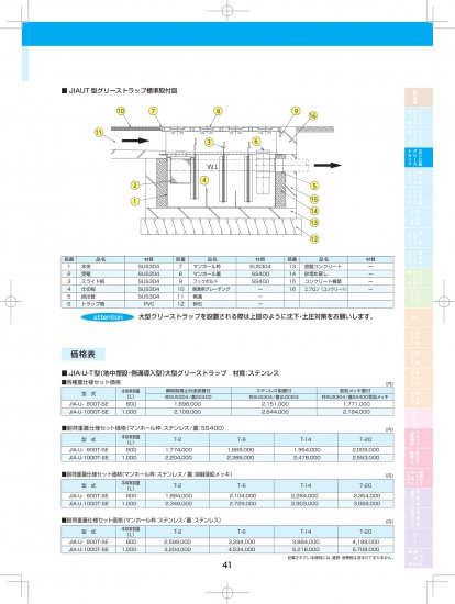 SE式 ステンレス製大型 グリーストラップ JIAUT型（地中埋設・側溝導入