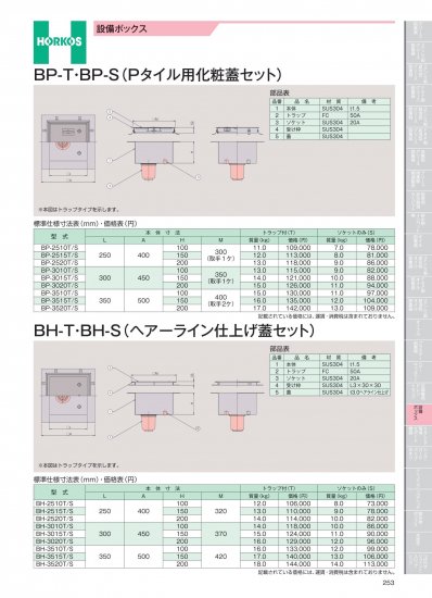 ホーコス 設備ボックス BH-T・BH-S(ヘアーライン仕上げ蓋セット) - アナハイム 厨房設備ネット販売事業部  インボイス登録番号T1370001024332