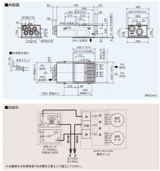 三菱 三菱 VL-08ZF2 換気扇 居室系 洗面所 トイレ 用 ロスナイ