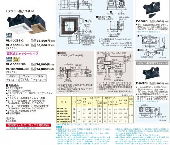 変革のパワーを授ける・願望成就 VL-100ZSK2 ダクト用ロスナイ天井埋込