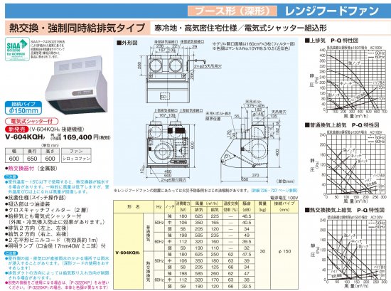 配送設置 三菱電機 換気扇 【V-604KQH8】換気扇 [本体]レンジフード