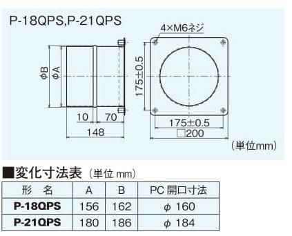 三菱換気送風機 専用パイプスリーブ P 18qps P 21qps レンジフードファン 給気関連システム部材 アナハイム 厨房設備ネット販売事業部