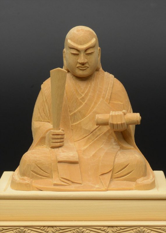 仏像 【総白木】 日蓮 3.5寸（高さ：220mm） 木彫 仏像販売 通販