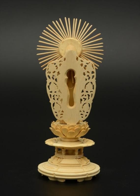 浄土真宗・西本願寺派】白木製 立弥陀(立像/3寸) 京河丸型 仏像