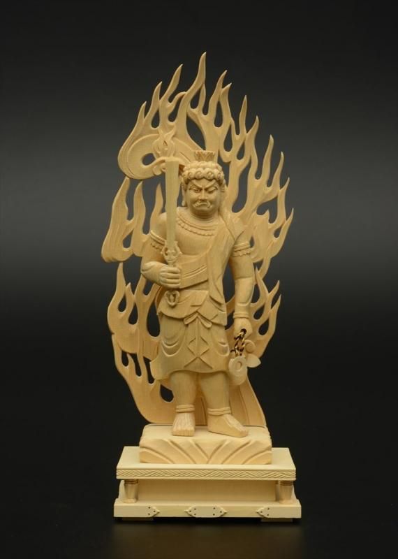 大型高30cm 豪華！仏像不動明王立像 銅製品 仏教美術品 真言宗 彫刻