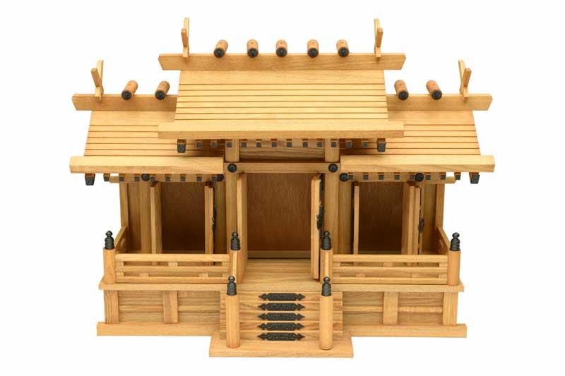 神棚】屋根違い三社 新けやき (小) 送料無料 年末年始 お正月