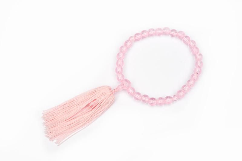 全宗派】 子供用数珠プラスチック 紅水晶調 (女の子/ピンク) 仏壇仏具なら【ひるた仏具店公式通販】創業80年・仏師のいる仏壇/位牌専門店 キッズ念珠 ピンクA