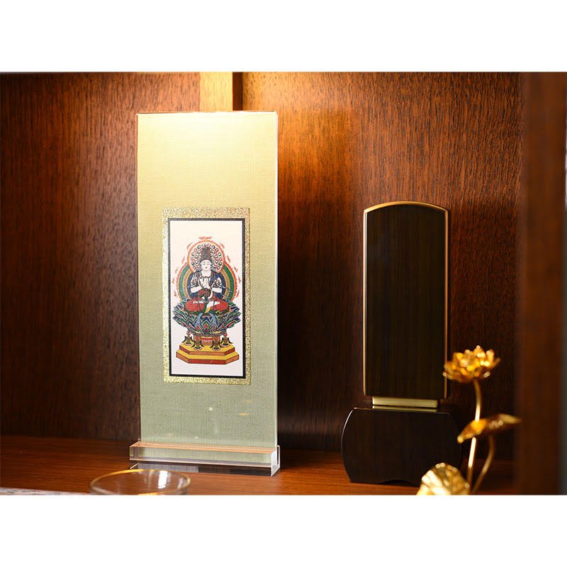 全宗派】仏壇用掛け軸 アクリルスタンド掛け軸 緑茶 高さ20cm - 仏壇 