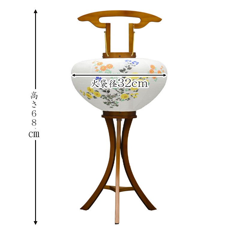 全宗派】 大内あんどん 華灯り 10号 菊園 (高さ68cm/火袋径32cm/電気コード式 ) 行灯 初盆 新盆 お盆 盆提灯 あんどん 岐阜提灯 -  仏壇仏具なら【ひるた仏具店公式通販】創業80年・仏師のいる仏壇/位牌専門店