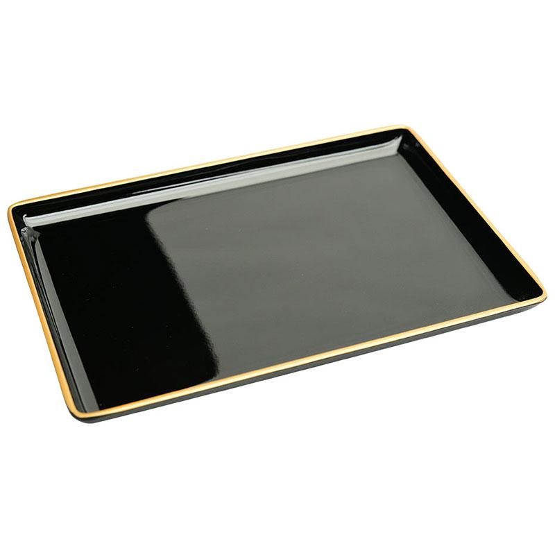 全宗派】 仏具 名刺盆 黒フチ金 お布施 乗せる お盆 おぼん - 仏壇仏具