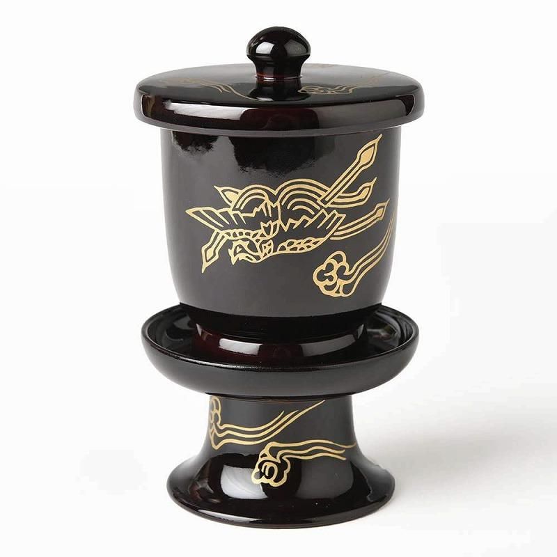 寺院仏具】 茶湯器 真鍮製 ミガキ仕上げ 高さ24cm（8寸） 献茶湯