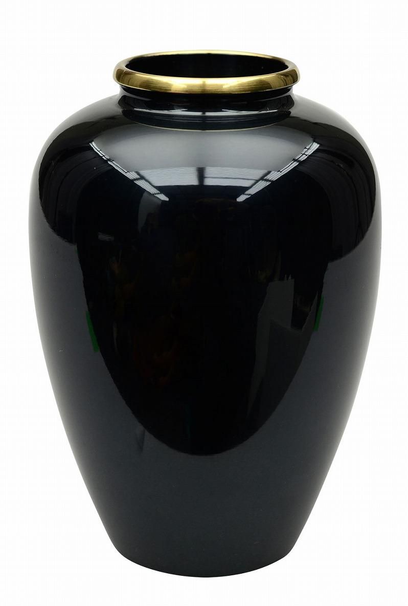 花瓶】花瓶 新夏目型 4.5寸 ニューブラック- 【ひるた仏具店