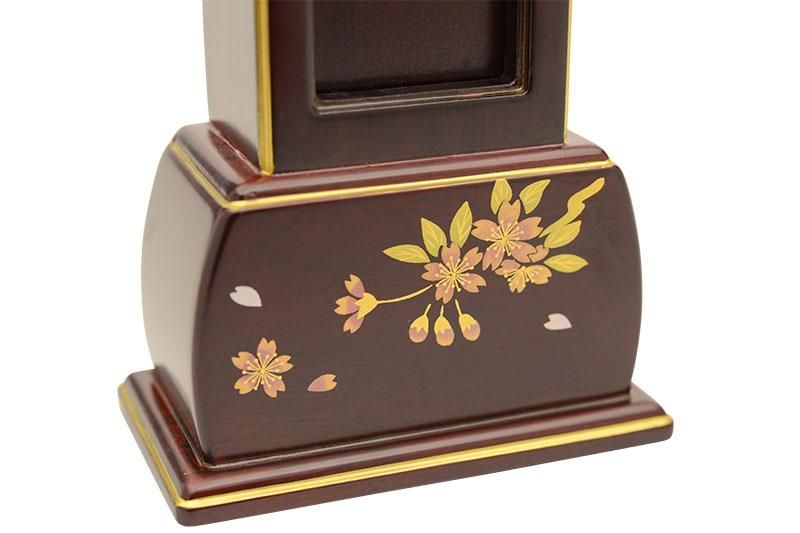 全宗派】繰出し位牌 四季の舞 紫檀 桜（3.5寸～5寸） - 仏壇仏具