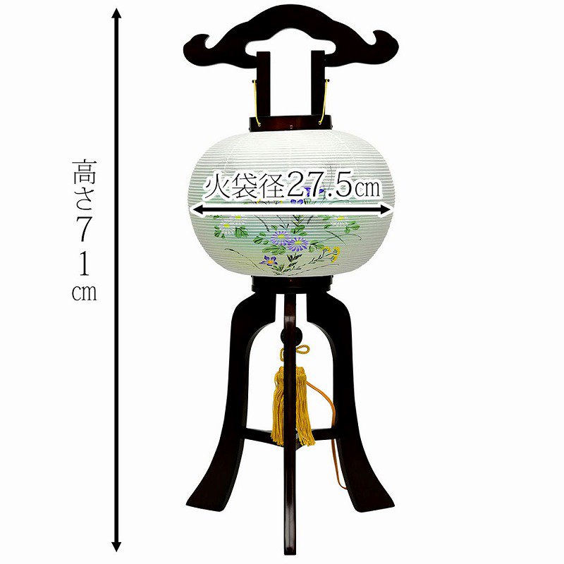 【全宗派】 大内あんどん 絹二重張り 9号 （マグネット式) 行灯 初盆