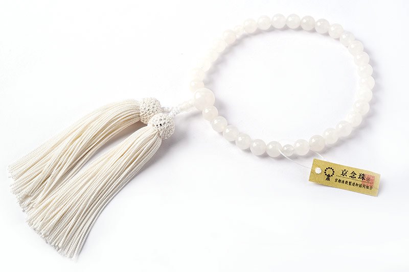 ホワイトオニキス　女性用　片手念珠・略式数珠