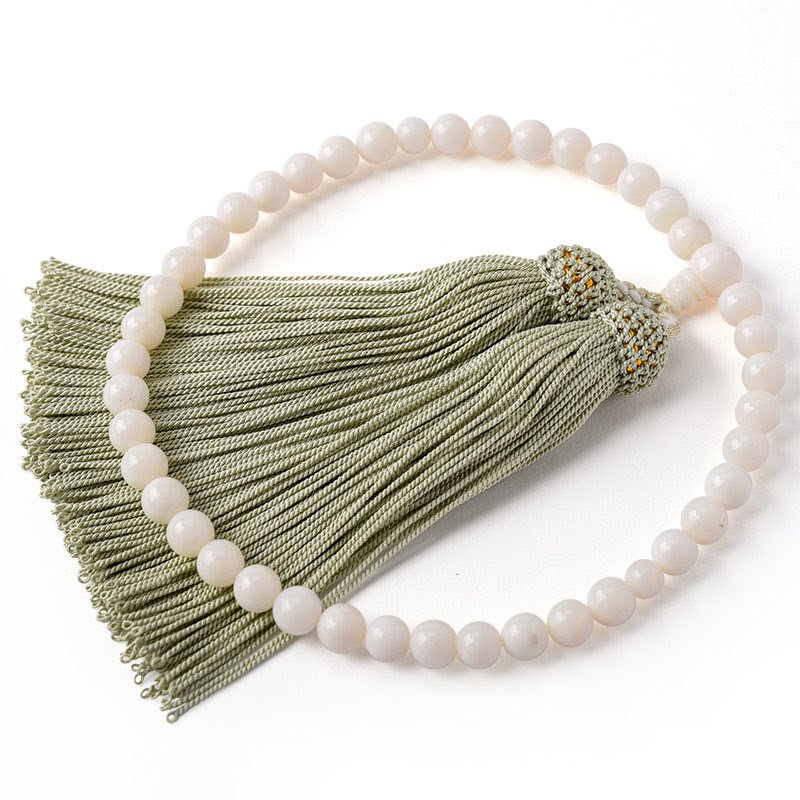 清楚な白珊瑚百八珠念珠 全ての宗派で使用可能 女性用 10253 - その他