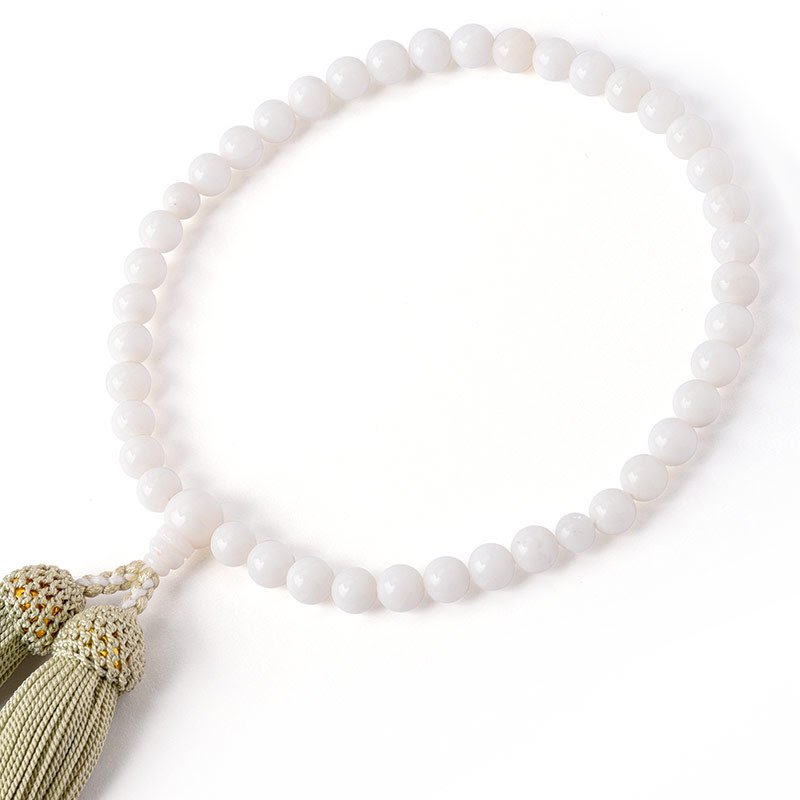 清楚な白珊瑚百八珠念珠 全ての宗派で使用可能 女性用 10253みろく堂 