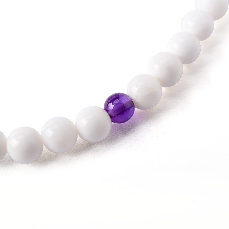 全宗派】 片手念珠・略式数珠 シャコ貝 紫水晶(女性用/玉径6ミリ