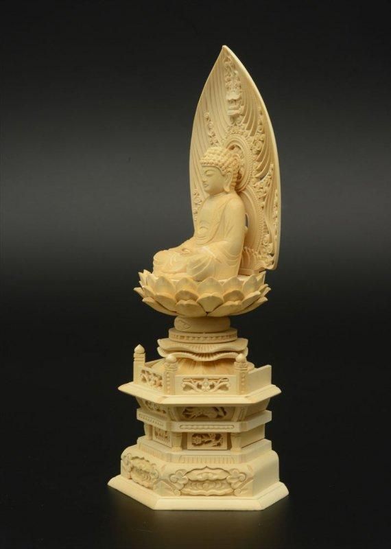 釈迦如来 有馬頼底(相國大龍)書付 臨済宗 白檀木彫仏像 仏教美術　UM131 釈迦如来 有馬頼底(相國大龍)書付 臨済宗 白檀木彫仏像 仏教美術 UM131