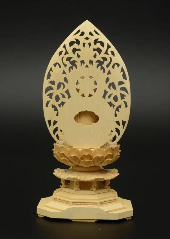 天台宗】白木製 阿弥陀如来(座像/2.5寸) 八角台座 唐草光背 仏像