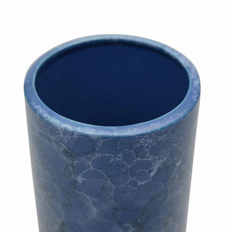 大理石　壺　仏具　花瓶 花瓶】大理石調 投入れ ブルー 7寸 - 【ひるた仏具店】 お仏壇・お位牌