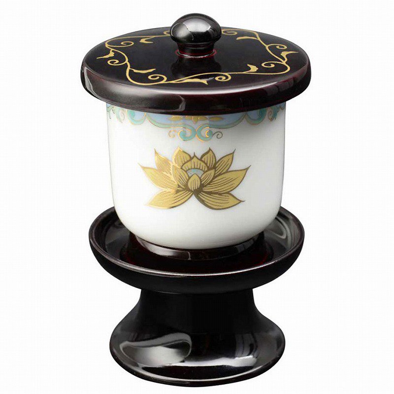 【全宗派】 仏具 茶湯器 溜 (2.0寸～2.5寸) 仏壇 お供え 食器 - 仏壇 